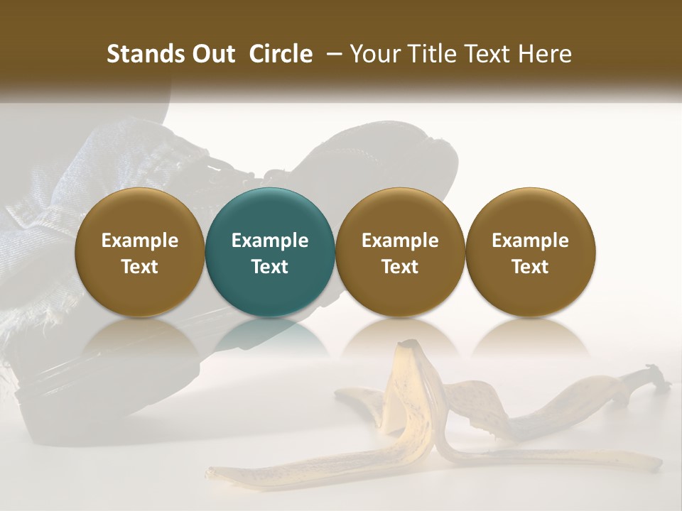 A Person Stepping On A Banana On A White Background PowerPoint Template