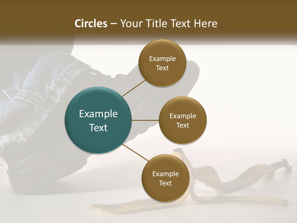 A Person Stepping On A Banana On A White Background PowerPoint Template