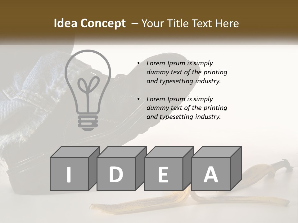 A Person Stepping On A Banana On A White Background PowerPoint Template