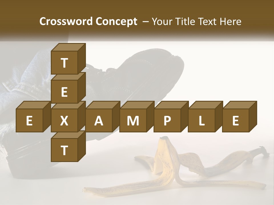 A Person Stepping On A Banana On A White Background PowerPoint Template