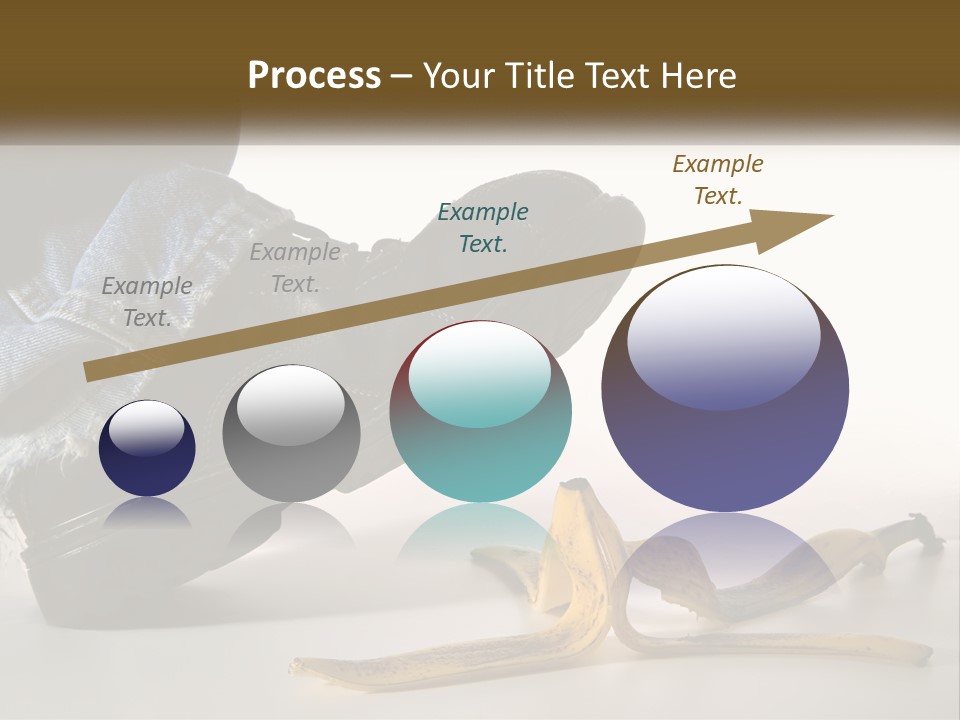 A Person Stepping On A Banana On A White Background PowerPoint Template