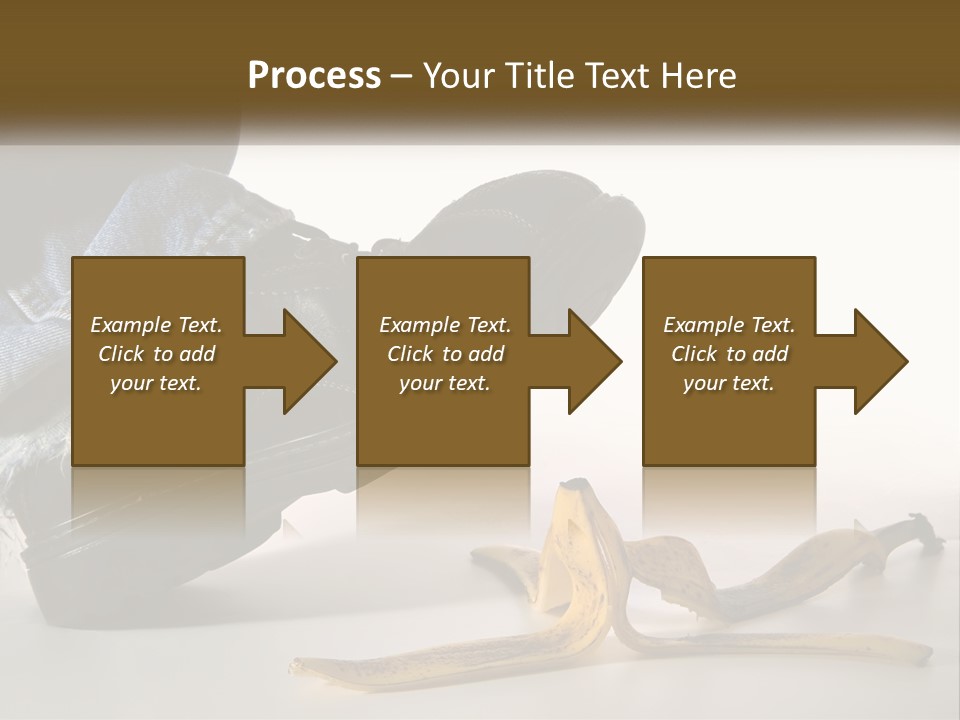 A Person Stepping On A Banana On A White Background PowerPoint Template