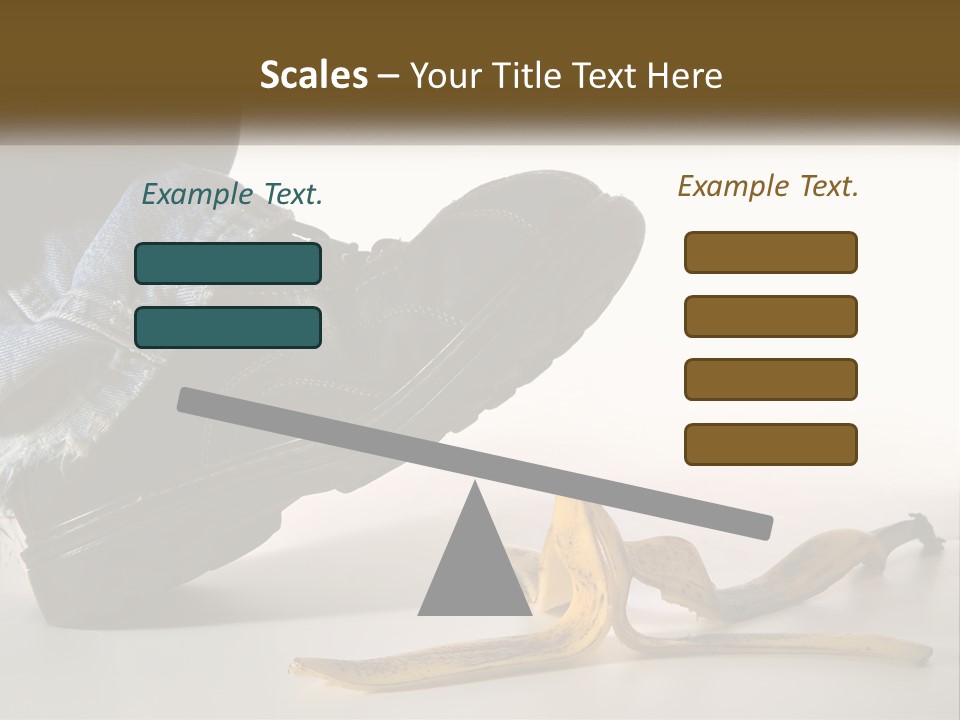 A Person Stepping On A Banana On A White Background PowerPoint Template