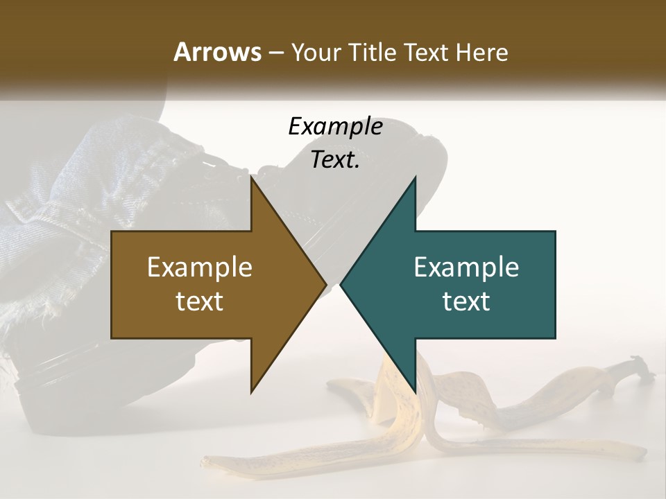 A Person Stepping On A Banana On A White Background PowerPoint Template