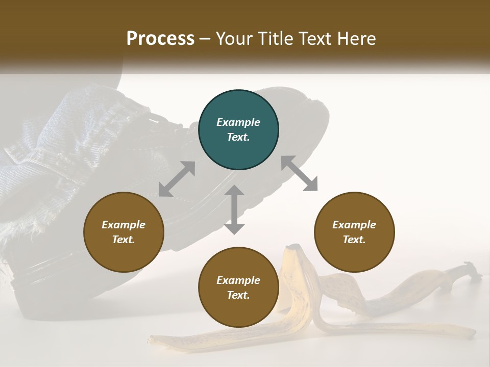 A Person Stepping On A Banana On A White Background PowerPoint Template