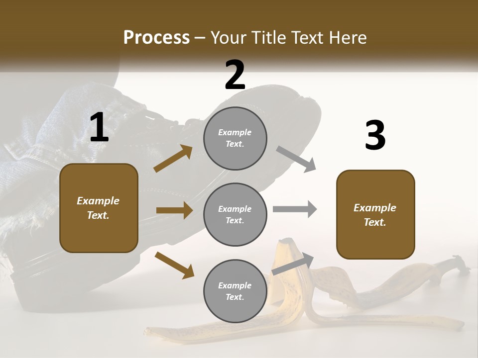 A Person Stepping On A Banana On A White Background PowerPoint Template