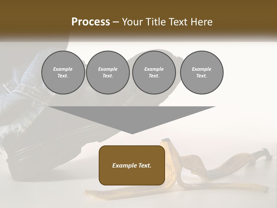 A Person Stepping On A Banana On A White Background PowerPoint Template