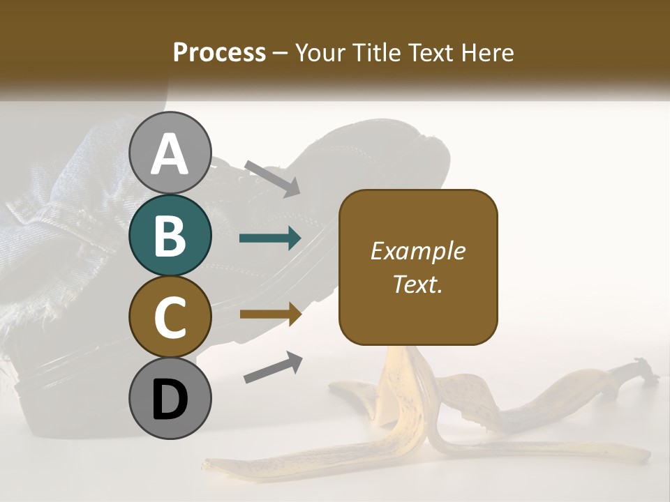 A Person Stepping On A Banana On A White Background PowerPoint Template