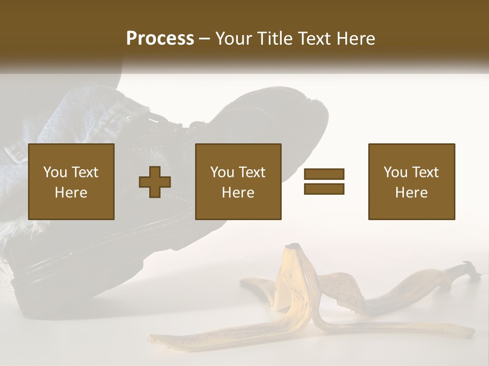 A Person Stepping On A Banana On A White Background PowerPoint Template