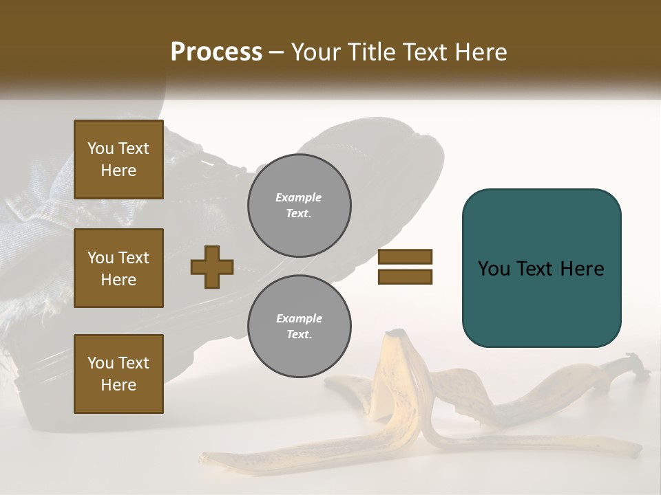 A Person Stepping On A Banana On A White Background PowerPoint Template