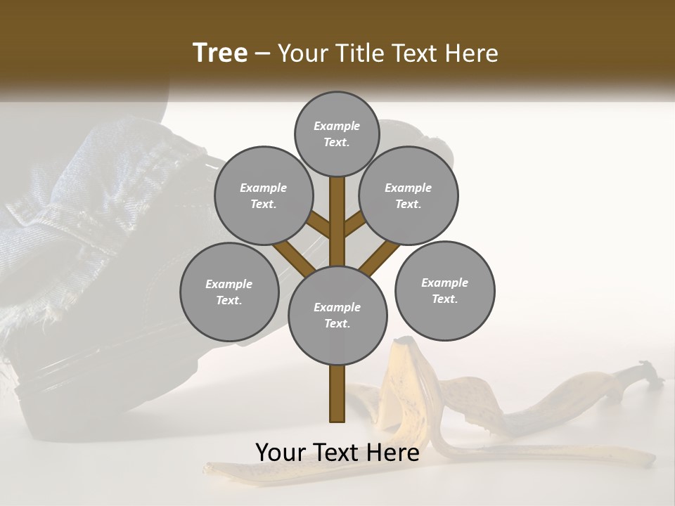 A Person Stepping On A Banana On A White Background PowerPoint Template