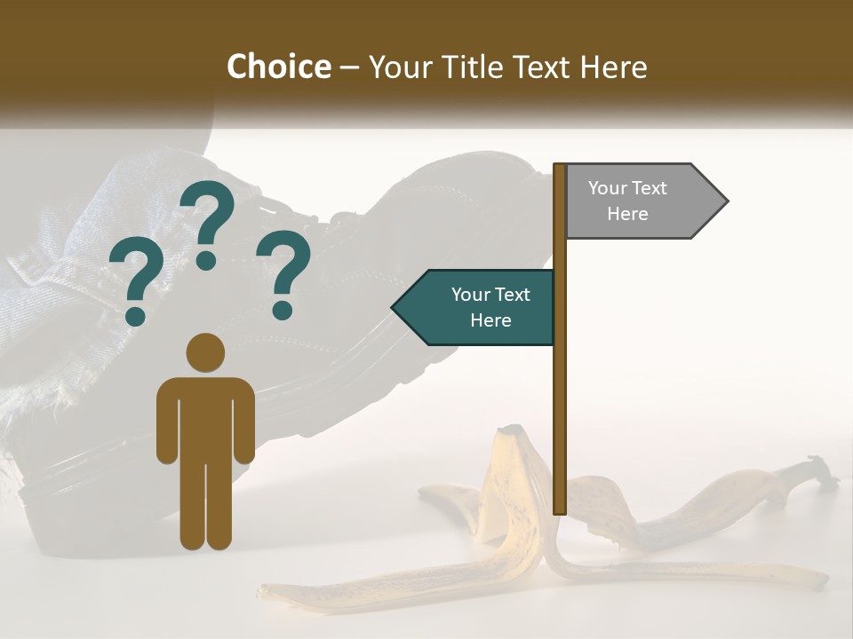 A Person Stepping On A Banana On A White Background PowerPoint Template