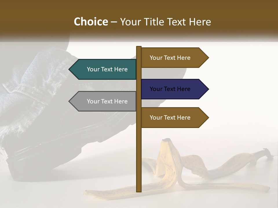 A Person Stepping On A Banana On A White Background PowerPoint Template