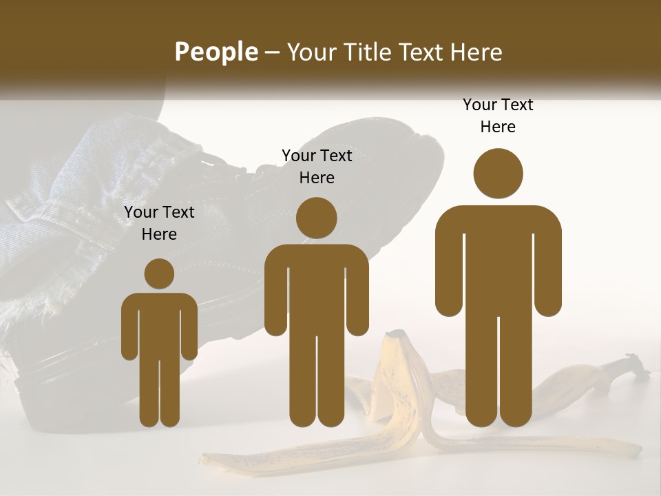 A Person Stepping On A Banana On A White Background PowerPoint Template
