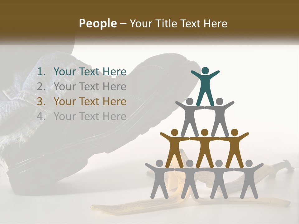 A Person Stepping On A Banana On A White Background PowerPoint Template