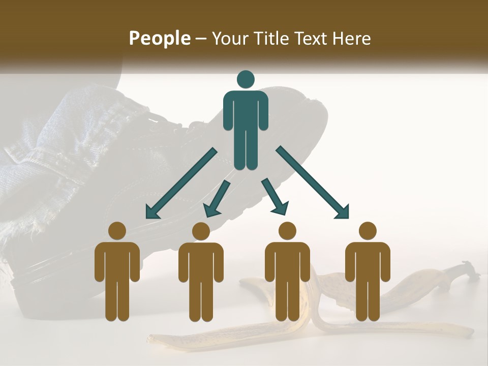 A Person Stepping On A Banana On A White Background PowerPoint Template