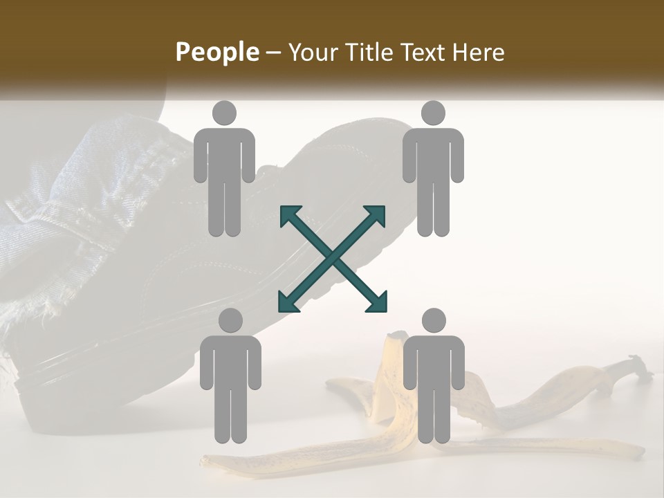 A Person Stepping On A Banana On A White Background PowerPoint Template