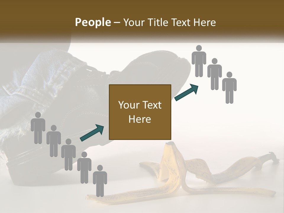 A Person Stepping On A Banana On A White Background PowerPoint Template