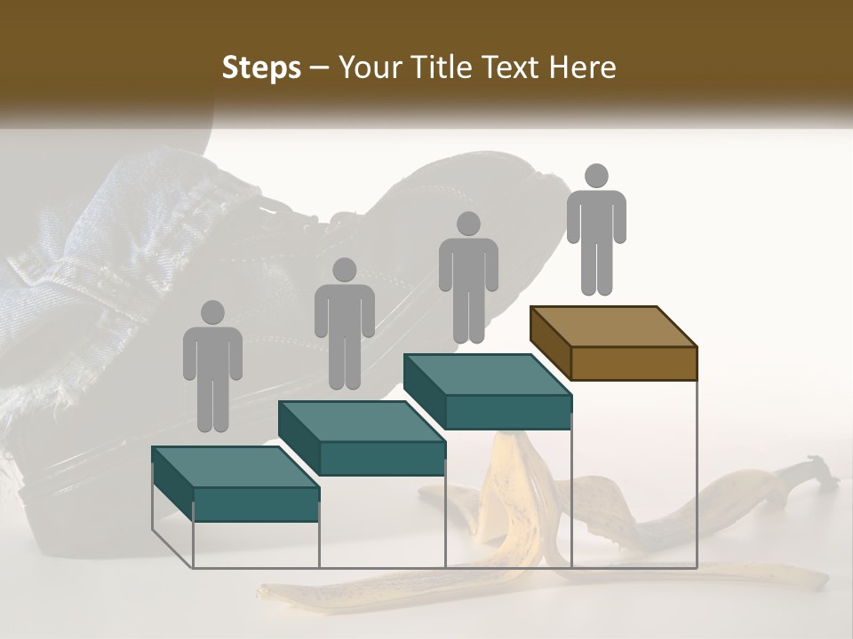 A Person Stepping On A Banana On A White Background PowerPoint Template