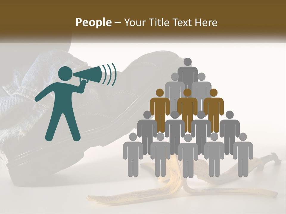 A Person Stepping On A Banana On A White Background PowerPoint Template