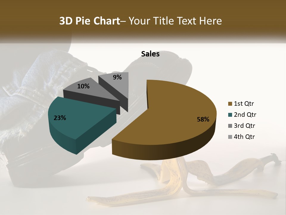 A Person Stepping On A Banana On A White Background PowerPoint Template