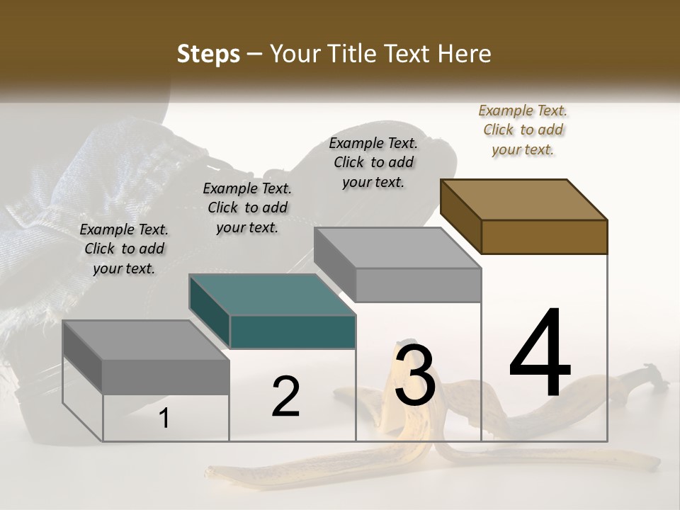 A Person Stepping On A Banana On A White Background PowerPoint Template