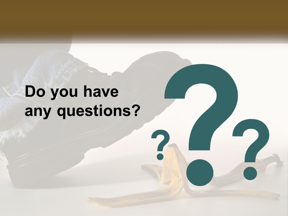 A Person Stepping On A Banana On A White Background PowerPoint Template