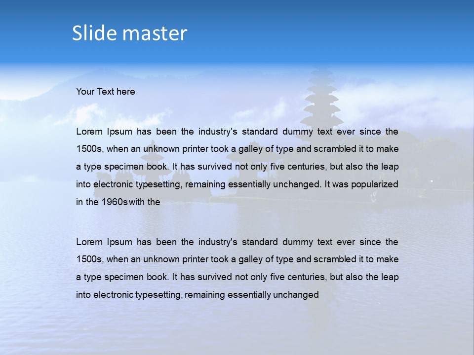 Blue Village Landscape PowerPoint Template