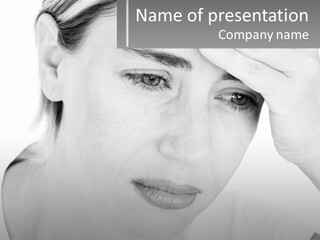 Woman Tears Beauty PowerPoint Template