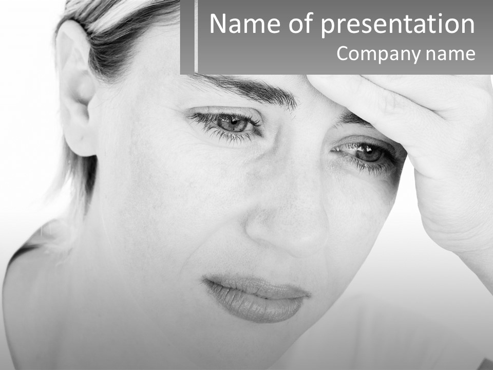 Woman Tears Beauty PowerPoint Template