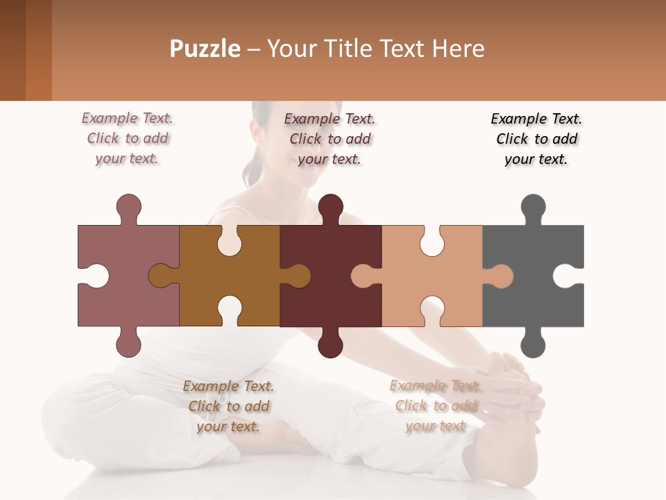 A Woman In A White Dress Is Sitting On The Floor PowerPoint Template