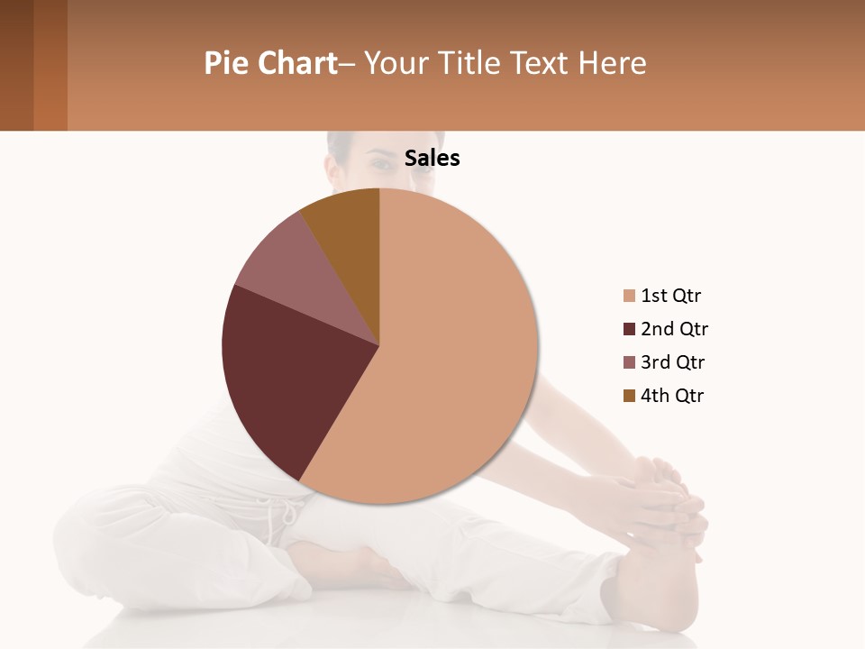 A Woman In A White Dress Is Sitting On The Floor PowerPoint Template