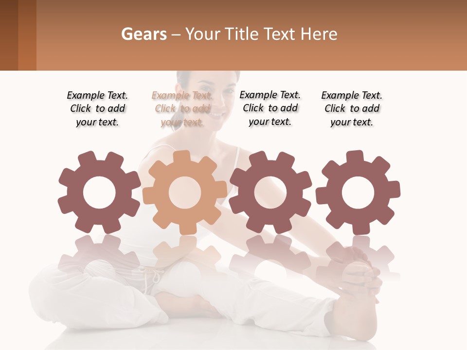 A Woman In A White Dress Is Sitting On The Floor PowerPoint Template