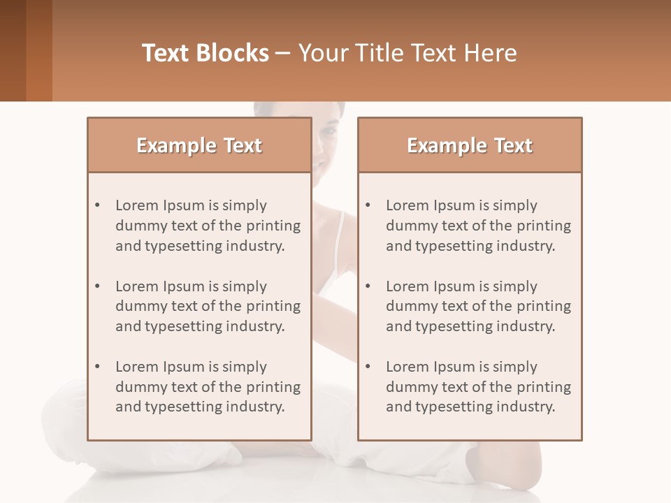 A Woman In A White Dress Is Sitting On The Floor PowerPoint Template