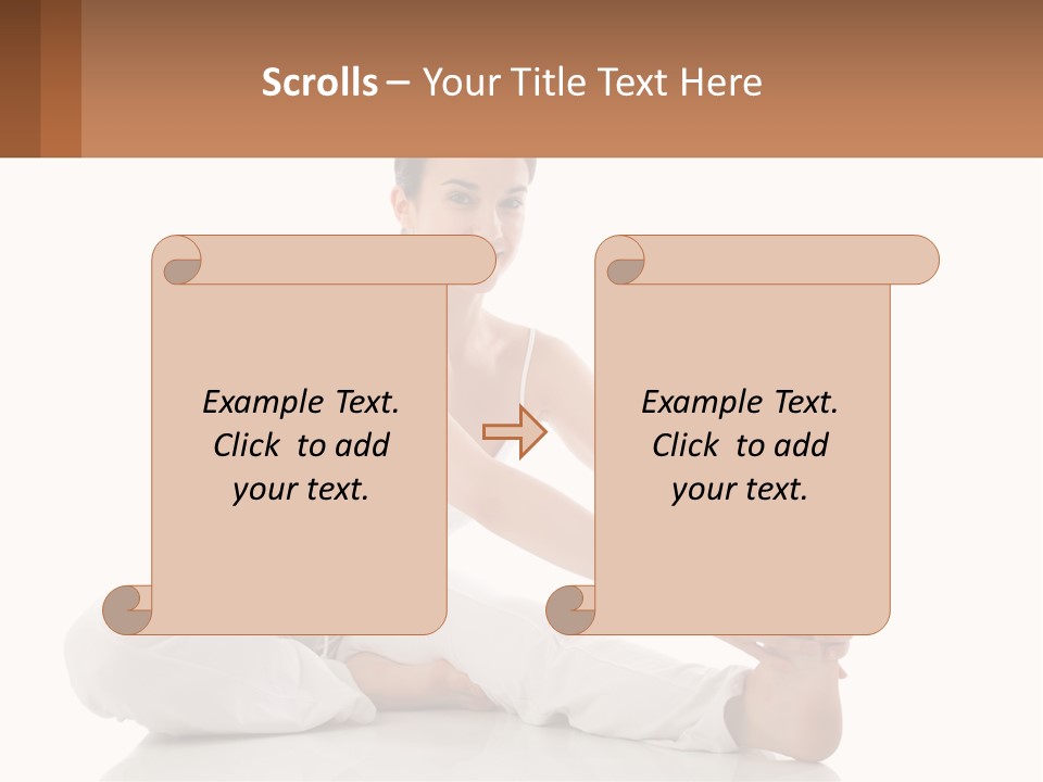 A Woman In A White Dress Is Sitting On The Floor PowerPoint Template