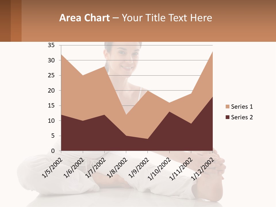 A Woman In A White Dress Is Sitting On The Floor PowerPoint Template