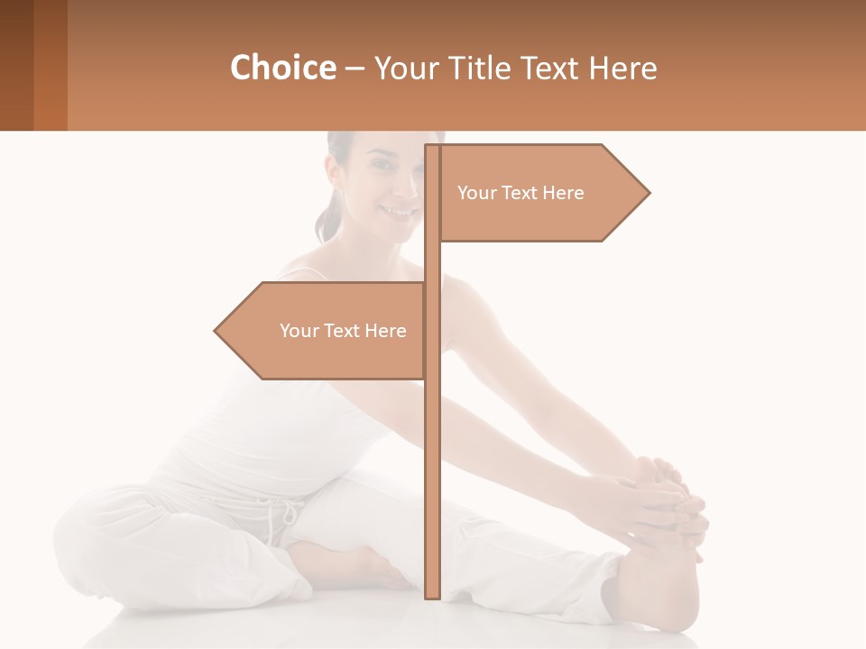 A Woman In A White Dress Is Sitting On The Floor PowerPoint Template