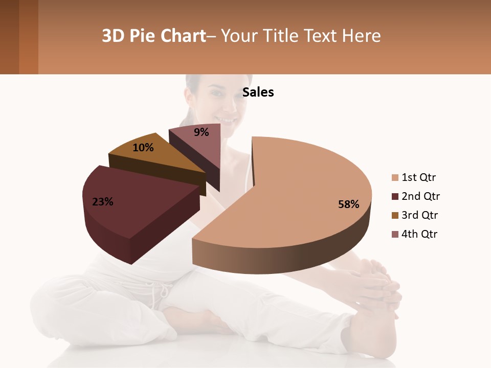 A Woman In A White Dress Is Sitting On The Floor PowerPoint Template