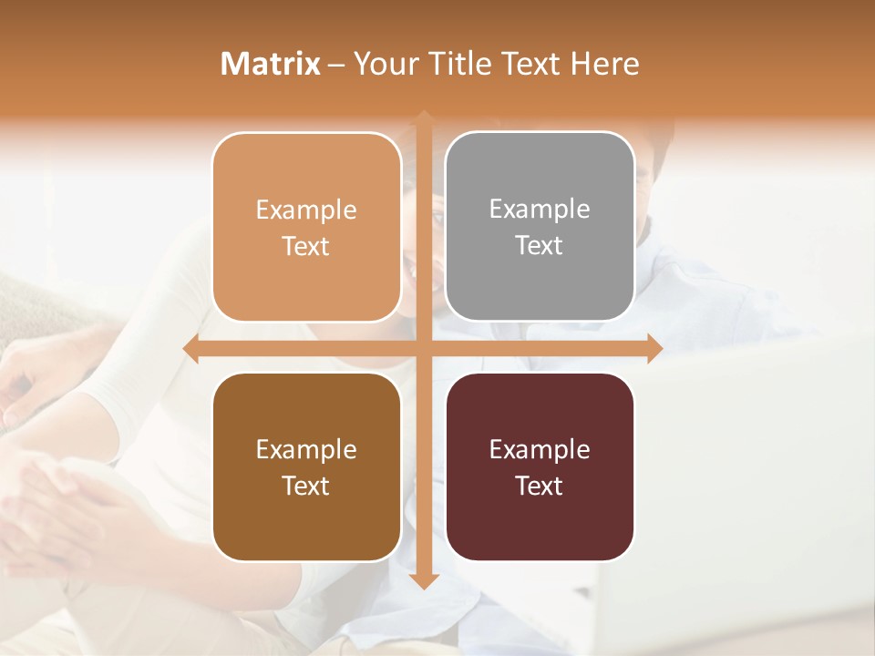 A Man And Woman Sitting On A Couch Looking At A Laptop PowerPoint Template