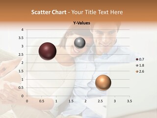 A Man And Woman Sitting On A Couch Looking At A Laptop PowerPoint Template