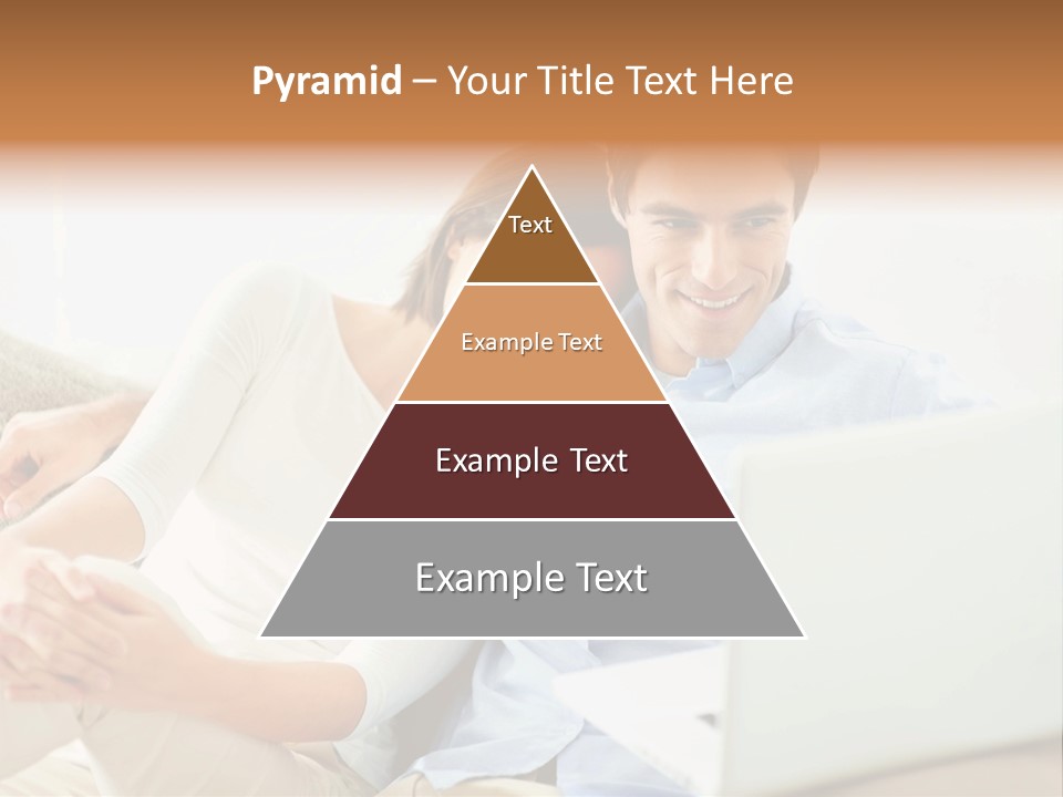 A Man And Woman Sitting On A Couch Looking At A Laptop PowerPoint Template