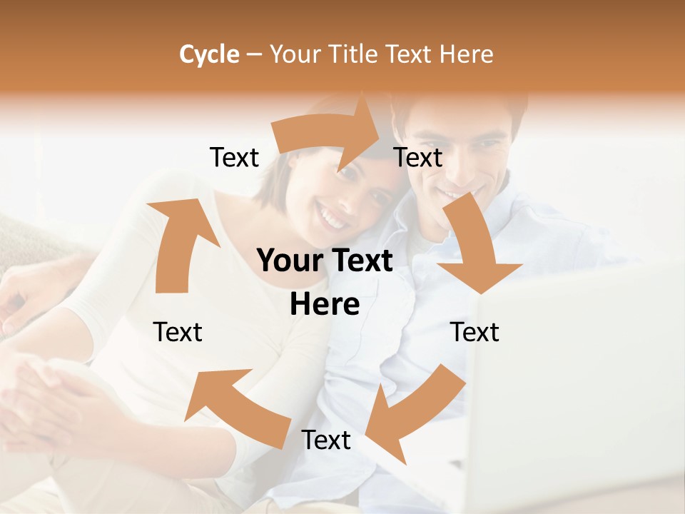 A Man And Woman Sitting On A Couch Looking At A Laptop PowerPoint Template