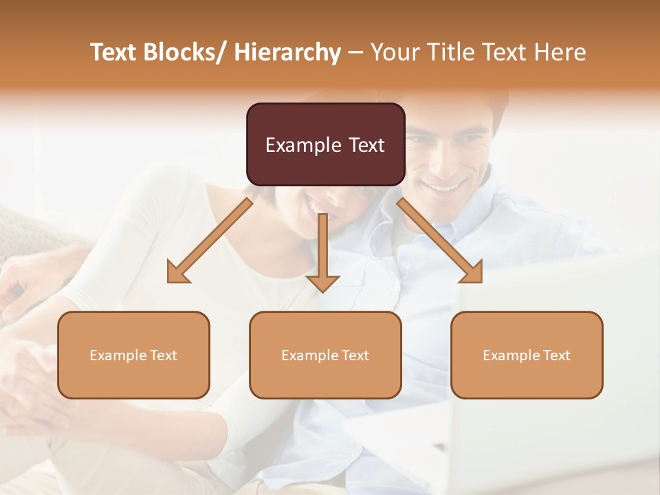 A Man And Woman Sitting On A Couch Looking At A Laptop PowerPoint Template