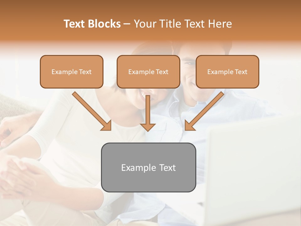 A Man And Woman Sitting On A Couch Looking At A Laptop PowerPoint Template