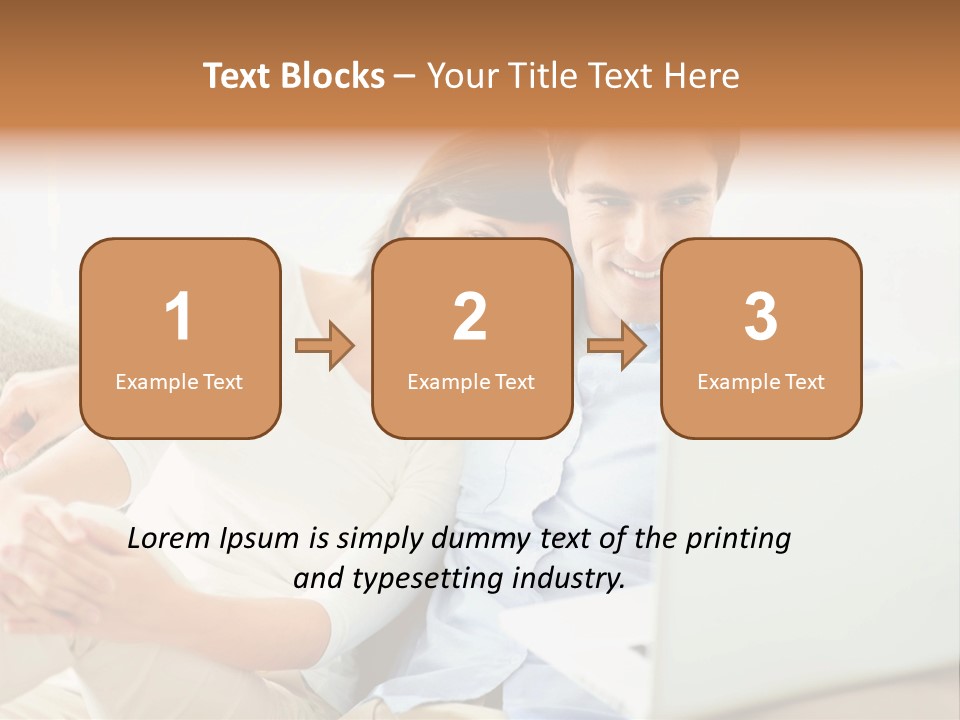 A Man And Woman Sitting On A Couch Looking At A Laptop PowerPoint Template