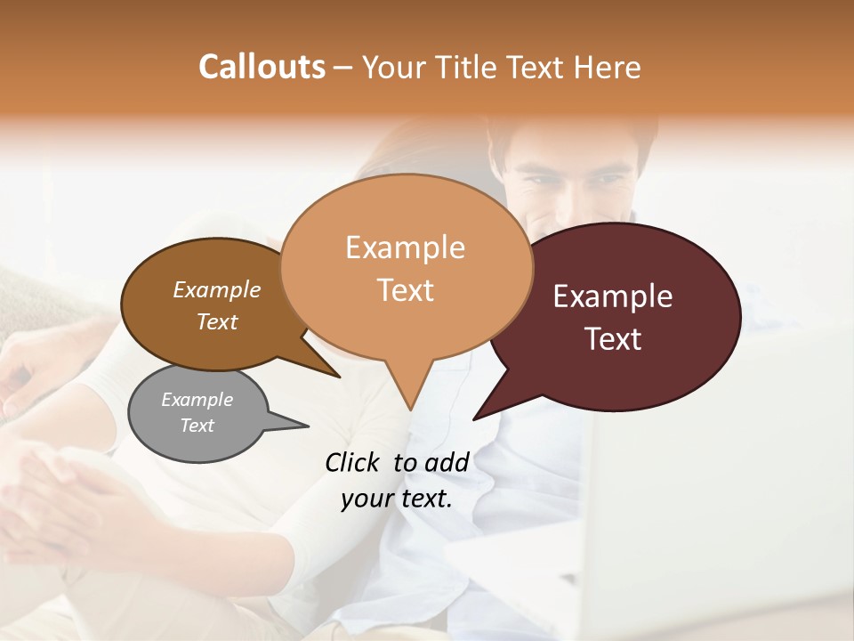 A Man And Woman Sitting On A Couch Looking At A Laptop PowerPoint Template