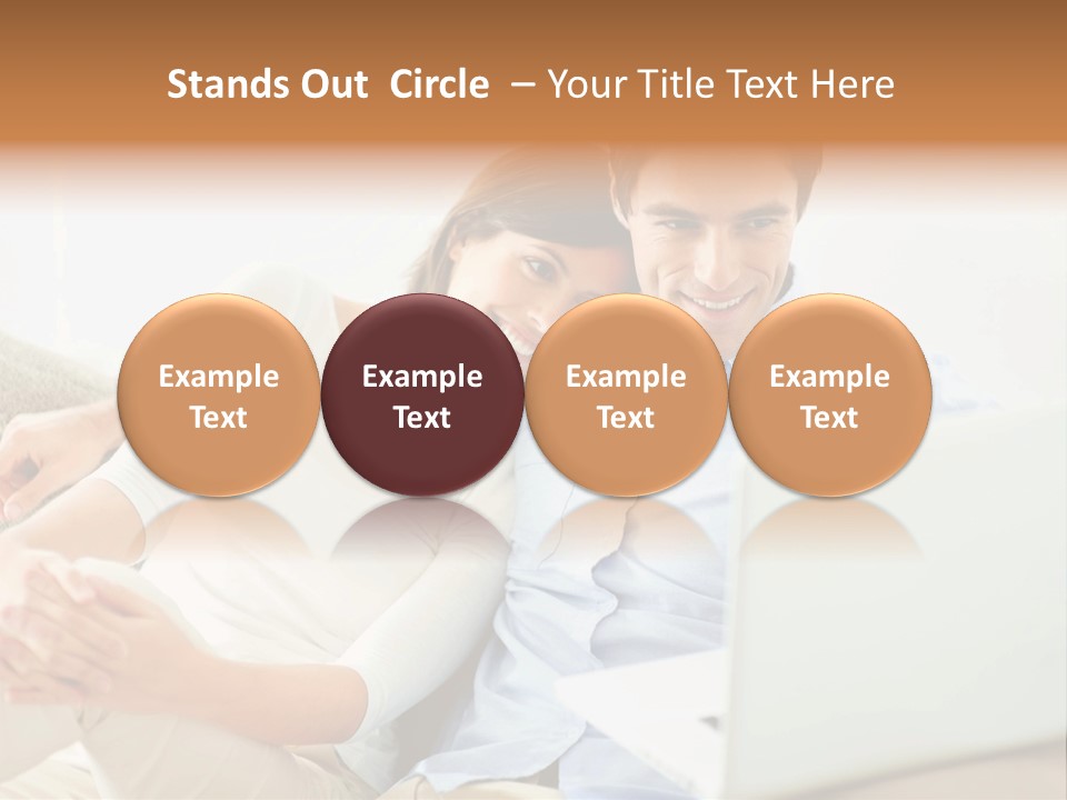 A Man And Woman Sitting On A Couch Looking At A Laptop PowerPoint Template