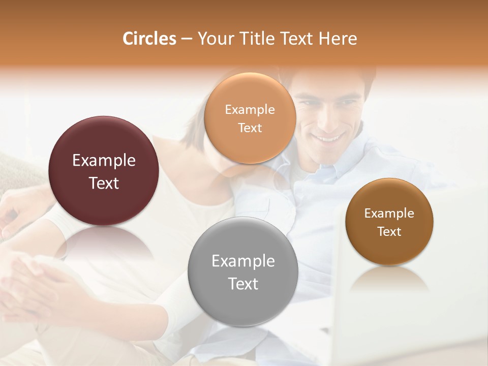 A Man And Woman Sitting On A Couch Looking At A Laptop PowerPoint Template