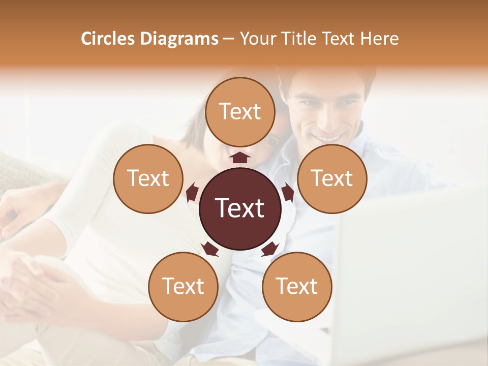 A Man And Woman Sitting On A Couch Looking At A Laptop PowerPoint Template