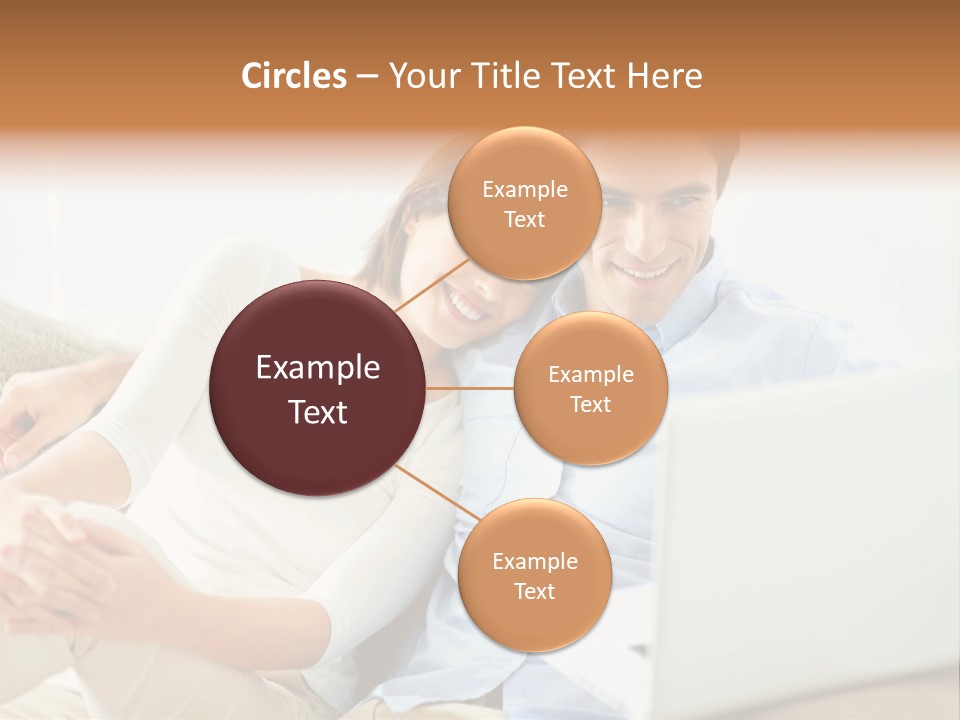 A Man And Woman Sitting On A Couch Looking At A Laptop PowerPoint Template